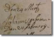 Meyers' Baptism record - 1745